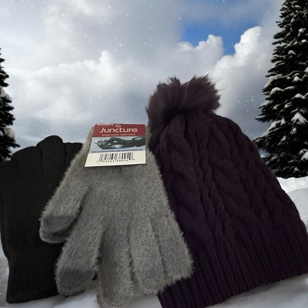 5 for $20🫟🛍️🔵 Juncture Purple Beanie and Gloves Set